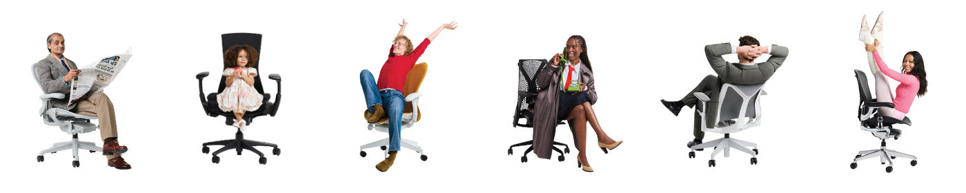 Bakifrån sett på Herman Miller Aeron kontorsstol i hemmakontor
