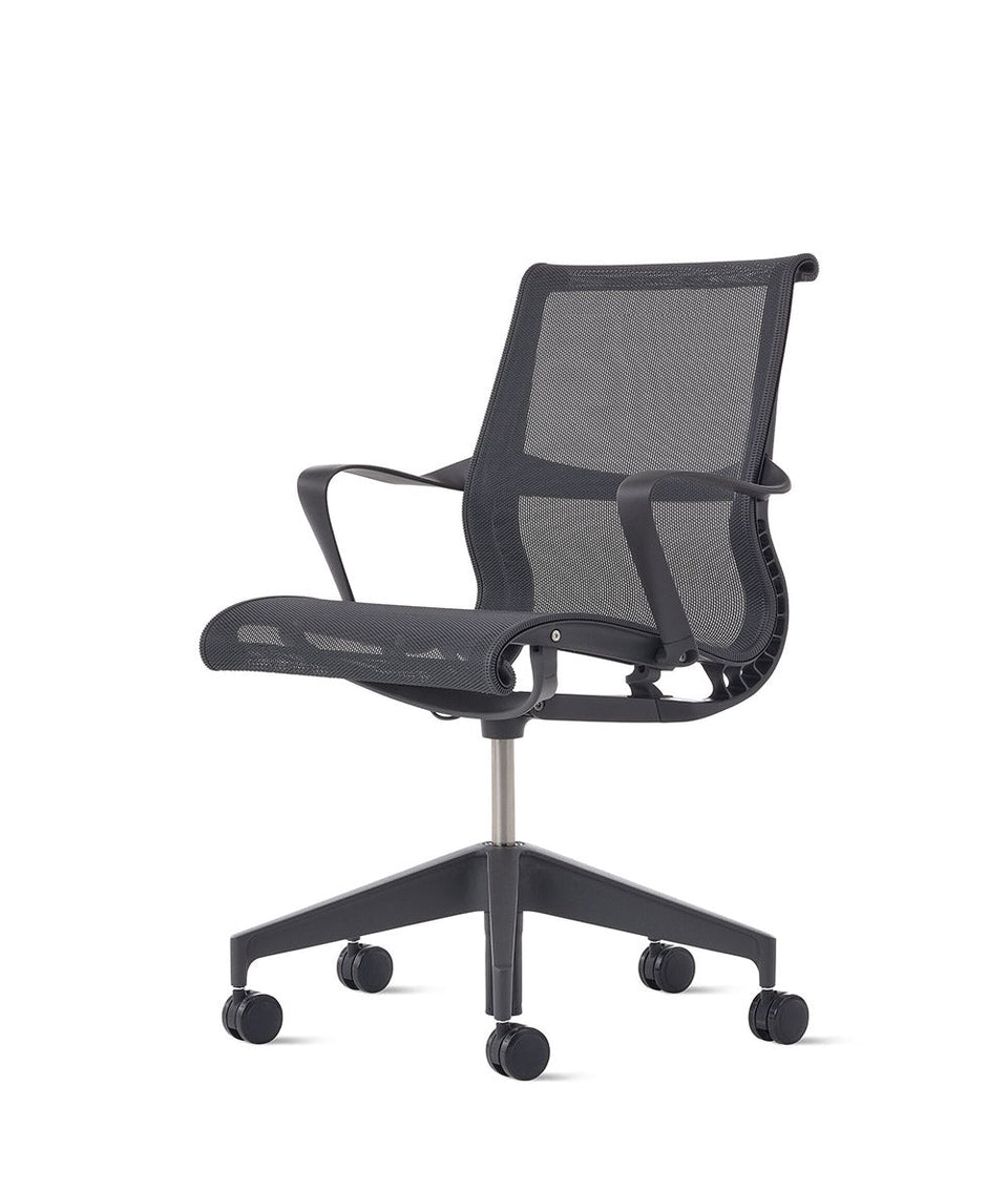 Setu Graphite/Graphite stol med fasta armstöd