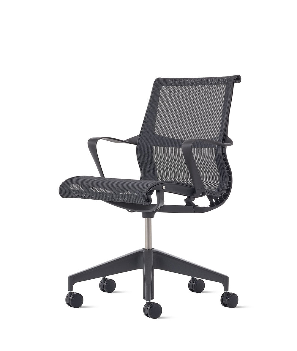 Setu Graphite/Graphite stol med fasta armstöd
