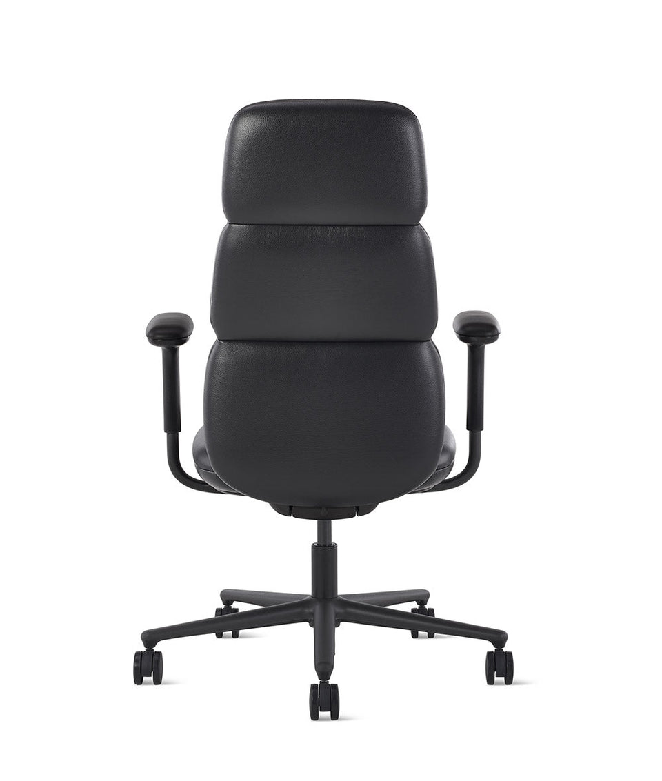 Asari Raven Svart Leather stol med hög rygg