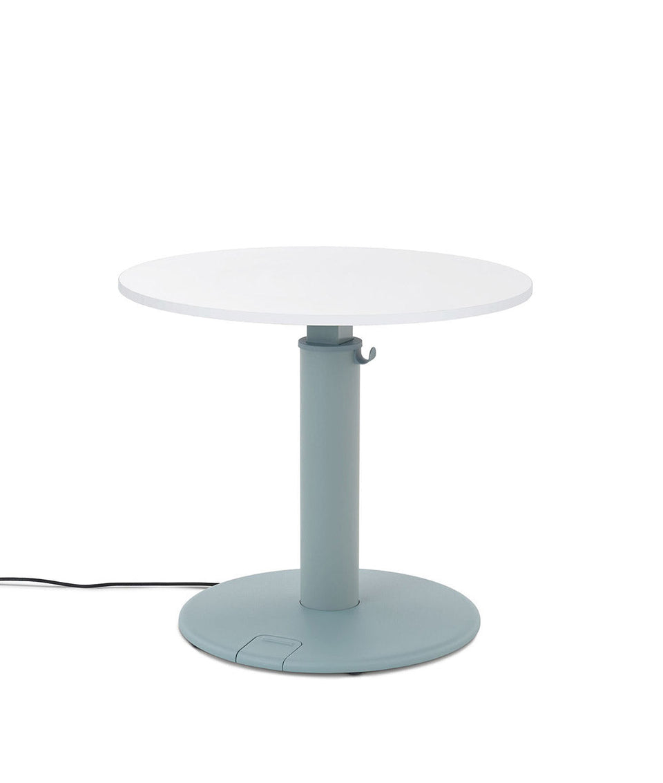 OE1 Round Standing Desk Naturlig valnöt 